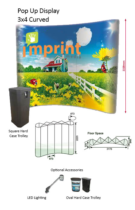 Pop Up Display 3x4 Curved