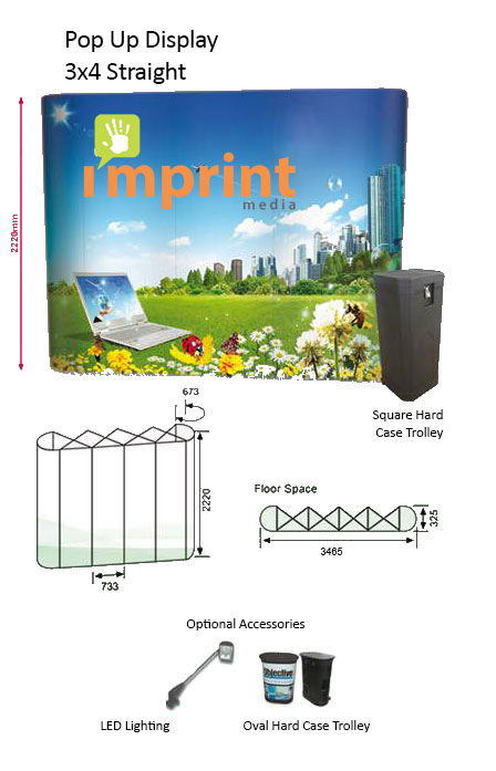 3x4 pop up display straight