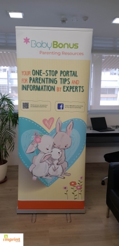 Baby Bonus pull up banner by Imprint Media